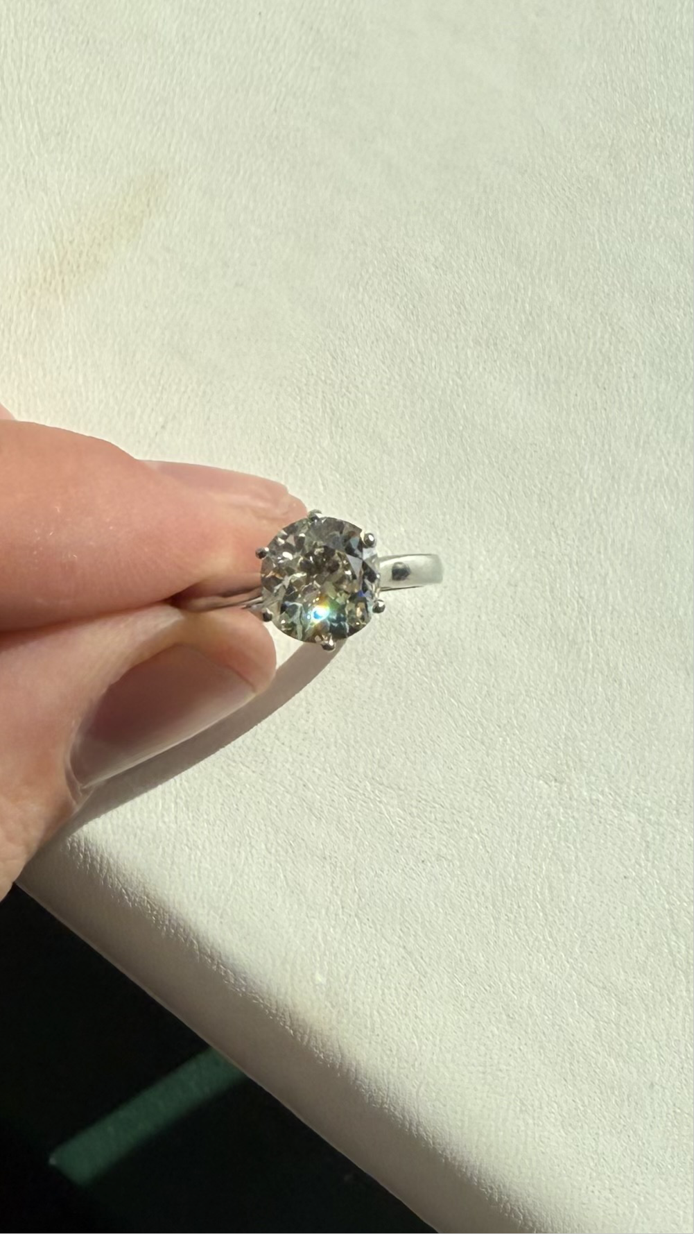 Stunning Platinum 2.36ct Old Cut Solitaire Ring