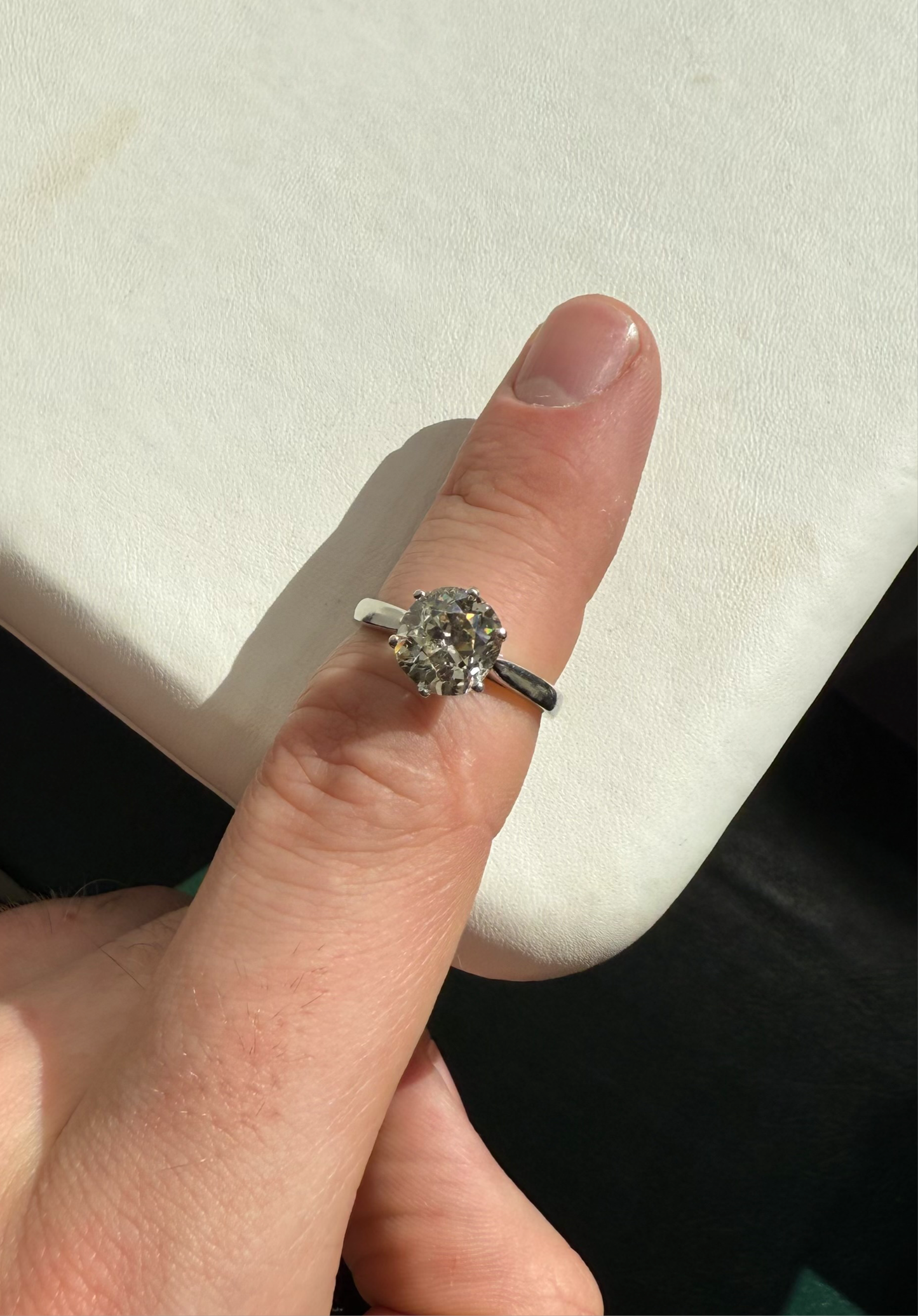 Stunning Platinum 2.36ct Old Cut Solitaire Ring