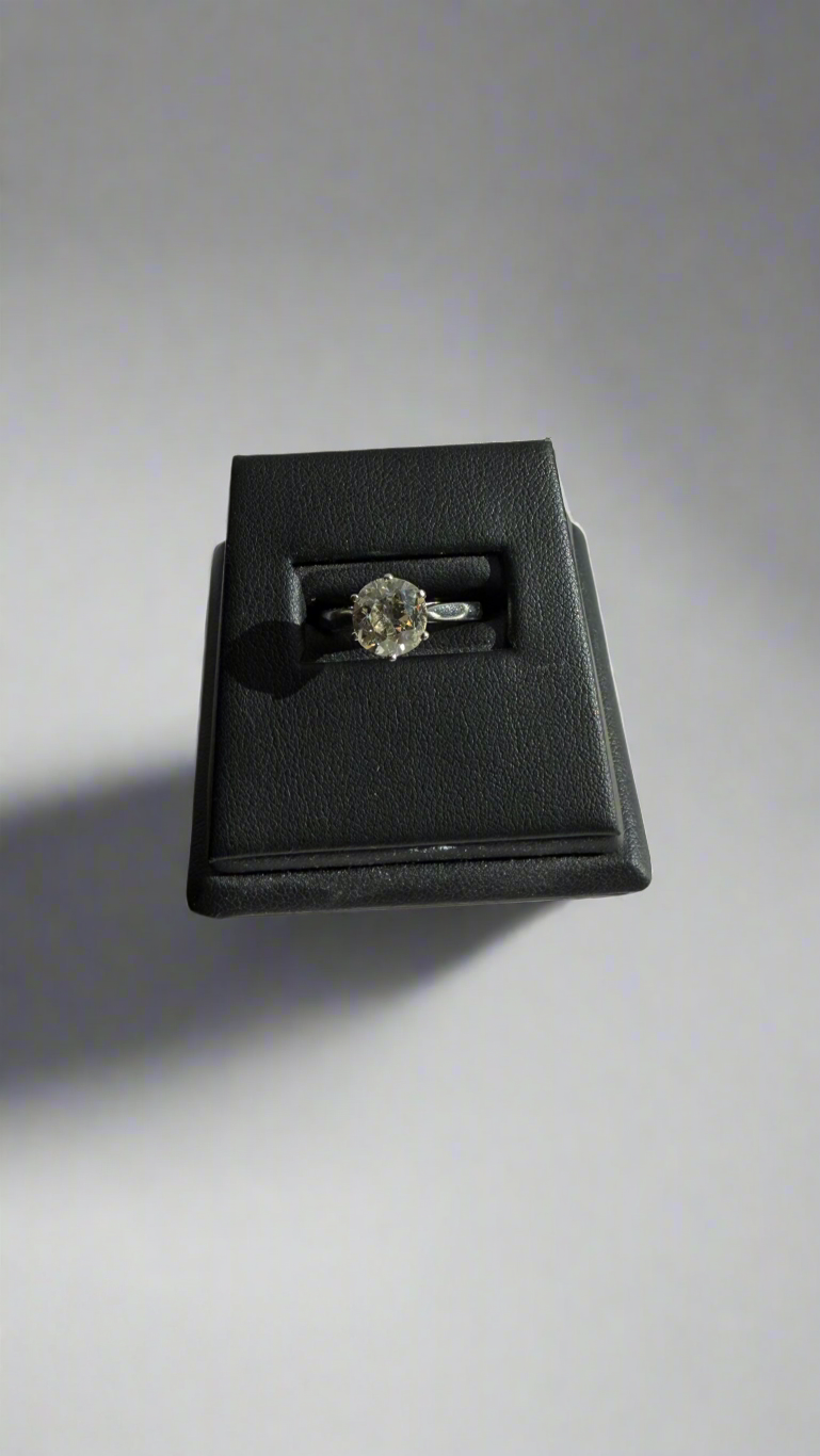 Stunning Platinum 2.36ct Old Cut Solitaire Ring