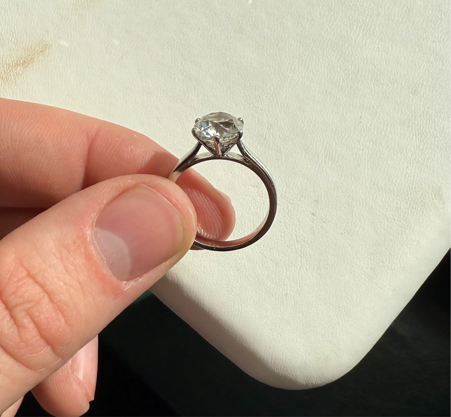 Stunning Platinum 2.36ct Old Cut Solitaire Ring