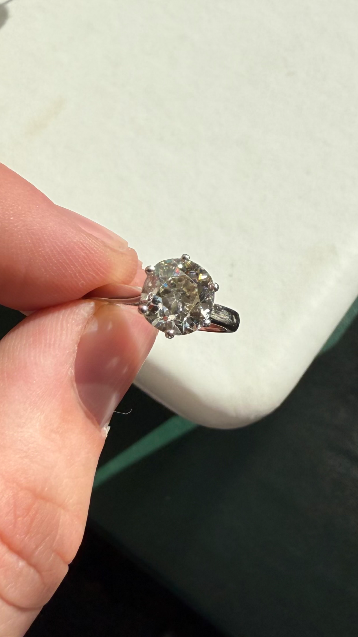 Stunning Platinum 2.36ct Old Cut Solitaire Ring